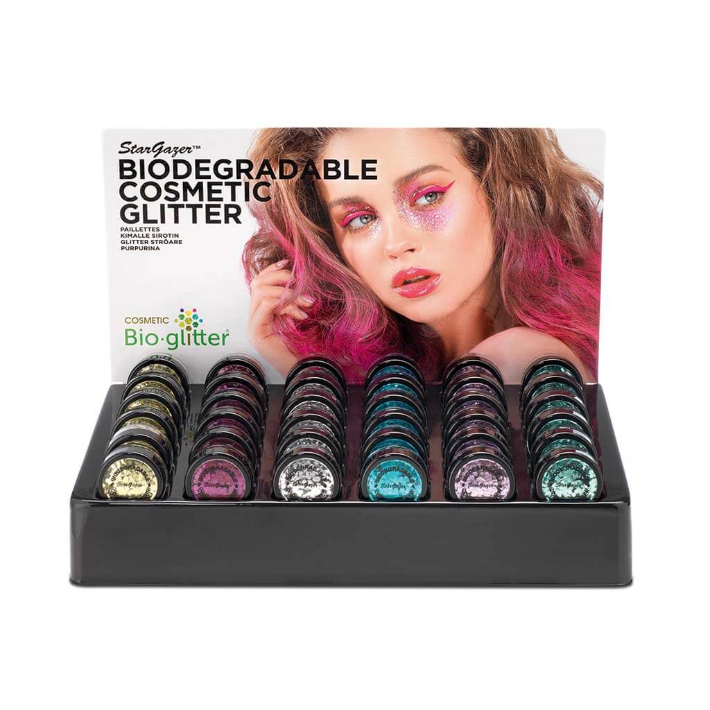 Chunky Biodegradable Face Glitter Display Tray Kit